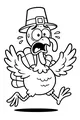 Free Turkey Coloring Page - Funny Running Thanksgiving Turkey (Printable PDF)
