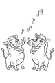 Free Warthog Coloring Page - Singing Cartoon Friends Duet (Printable PDF)