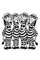 Free Zebra Coloring Page - Singing Barbershop Quartet Zebras (Printable PDF)