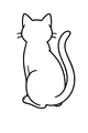Free Cat Coloring Page - Sitting Kitty With Curved Tail (Printable PDF)