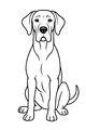 Free Dog Coloring Page - Gentle Hound Sitting Patiently (Printable PDF)