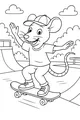 Free Rat Coloring Page - Cool Skater Rat at the Park (Printable PDF)