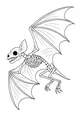 Free Bat Coloring Page - Spooky Skeleton Bat With Big Wings (Printable PDF)