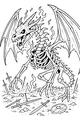 Free Dragon Coloring Page - Skeletal Bone Dragon in Ember Field (Printable PDF)