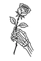 Free Skeleton Hand Coloring Page - Spooky Rose Bouquet (Printable PDF)