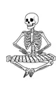 Free Skeleton Coloring Page - Spooky Musician Playing Xylophone (Printable PDF)