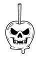 Free Skull Candy Apple Coloring Page - Spooky Dripping Treat (Printable PDF)