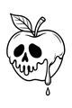 Free Halloween Skull Apple Coloring Page - Spooky Dripping Slime (Printable PDF)
