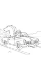 Free Skunk Coloring Page - Cartoon Skunk Driving Convertible (Printable PDF)