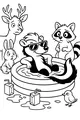 Free Skunk Coloring Page - Summer Pool Party With Forest Friends (Printable PDF)