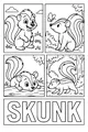 Free Skunk Coloring Page - Cute Cartoon Skunk Outdoor Scenes (Printable PDF)