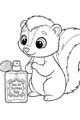 Free Skunk Coloring Page - Silly Perfume Bottle Scene (Printable PDF)