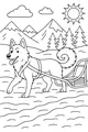 Free Sled Dog Coloring Page - Brave Pup on Snowy Trail (Printable PDF)