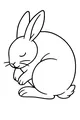Free Rabbit Coloring Page - Sleeping Bunny Curled Up Peacefully (Printable PDF)