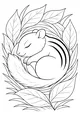Free Chipmunk Coloring Page - Sleeping in Leafy Hideaway (Printable PDF)