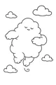 Free Cloud Monster Coloring Page - Sleepy Fluffy Friend in the Sky (Printable PDF)