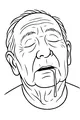 Free Grandpa Coloring Page - Sleepy Elderly Portrait Nap (Printable PDF)
