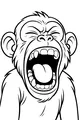 Free Monkey Coloring Page - Laughing Cartoon Monkey Face (Printable PDF)