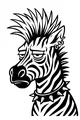 Free Zebra Coloring Page - Sleepy Punk Zebra With Mohawk (Printable PDF)