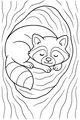 Free Raccoon Coloring Page - Sleepy Woodland Friend in Tree Hollow (Printable PDF)