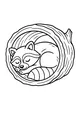 Free Raccoon Coloring Page - Sleeping In A Cozy Tree Hollow (Printable PDF)