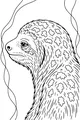 Free Sloth Coloring Page - Sleepy Sloth in Wavy Jungle Vines (Printable PDF)