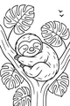 Free Sloth Coloring Page - Sleepy Jungle Nap in the Leaves (Printable PDF)