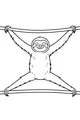 Free Sloth Coloring Page - Super Stretchy Sloth Between Branches (Printable PDF)