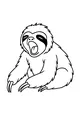 Free Sloth Coloring Page - Sleepy Sloth Big Morning Yawn (Printable PDF)
