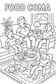 Free Thanksgiving Family Coloring Page - Cozy After-Dinner Nap (Printable PDF)