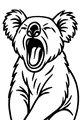 Free Koala Coloring Page - Cute Yawning Koala Sitting Upright (Printable PDF)