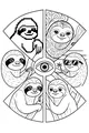 Free Sloth Coloring Page - Six Silly Sloths in a Circle (Printable PDF)