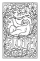 Free Sloth Coloring Page - Smiling Sloth in Orchid Jungle (Printable PDF)