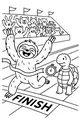 Free Sloth Coloring Page - Racing to the Finish Line (Printable PDF)