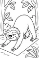 Free Sloth Coloring Page - Happy Jungle Stretching Scene (Printable PDF)