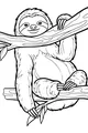 Free Sloth Coloring Page - Sleepy Sloth in Jungle Trees (Printable PDF)