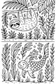 Free Sloth Coloring Page - Jungle Tree And Mermaid Sloth (Printable PDF)