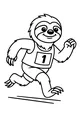 Free Sloth Coloring Page - Super Sonic Sloth Running a Race (Printable PDF)