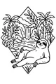 Free Sloth Coloring Page - Relaxing Jungle Waterfall Nap (Printable PDF)