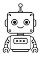 Free Robot Coloring Page - Smiley Antenna Bot Android (Printable PDF)