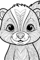 Free Skunk Coloring Page - Cute Big-Eyed Forest Skunk (Printable PDF)