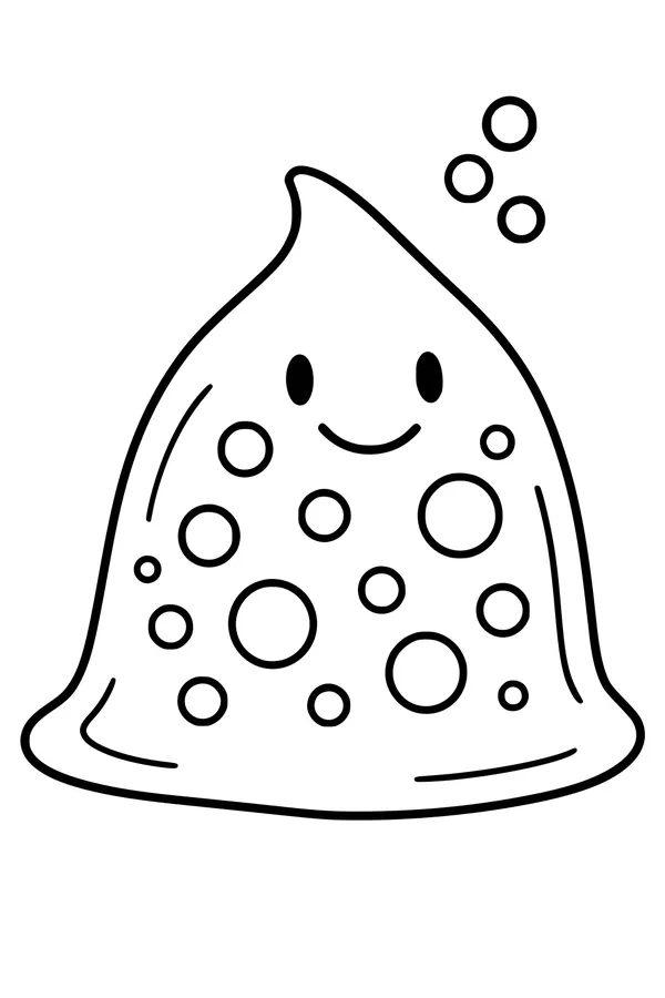 Free Slime Monster Coloring Page - Bubbly Friendly Blob (Printable PDF)