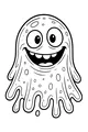 Free Slime Monster Coloring Page - Smiling Goopy Blob Creature (Printable PDF)