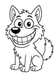 Free Wolf Pup Coloring Page - Super Smiley Cartoon Cub (Printable PDF)