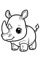 Free Rhinoceros Coloring Page - Cute Cartoon Baby Rhino (Printable PDF)