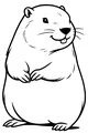 Free Beaver Coloring Page - Smiling Cartoon Beaver Standing Upright (Printable PDF)