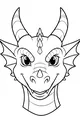 Free Dragon Coloring Page - Friendly Bright-Eyed Face With Big Horns (Printable PDF)