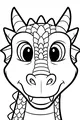 Free Dragon Coloring Page - Friendly Big-Eyed Dragon Face (Printable PDF)