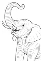 Free Elephant Coloring Page - Smiling Trunk Raised Close-Up (Printable PDF)