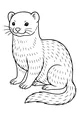 Free Ferret Coloring Page - Friendly Fuzzy Pet Sitting Upright (Printable PDF)